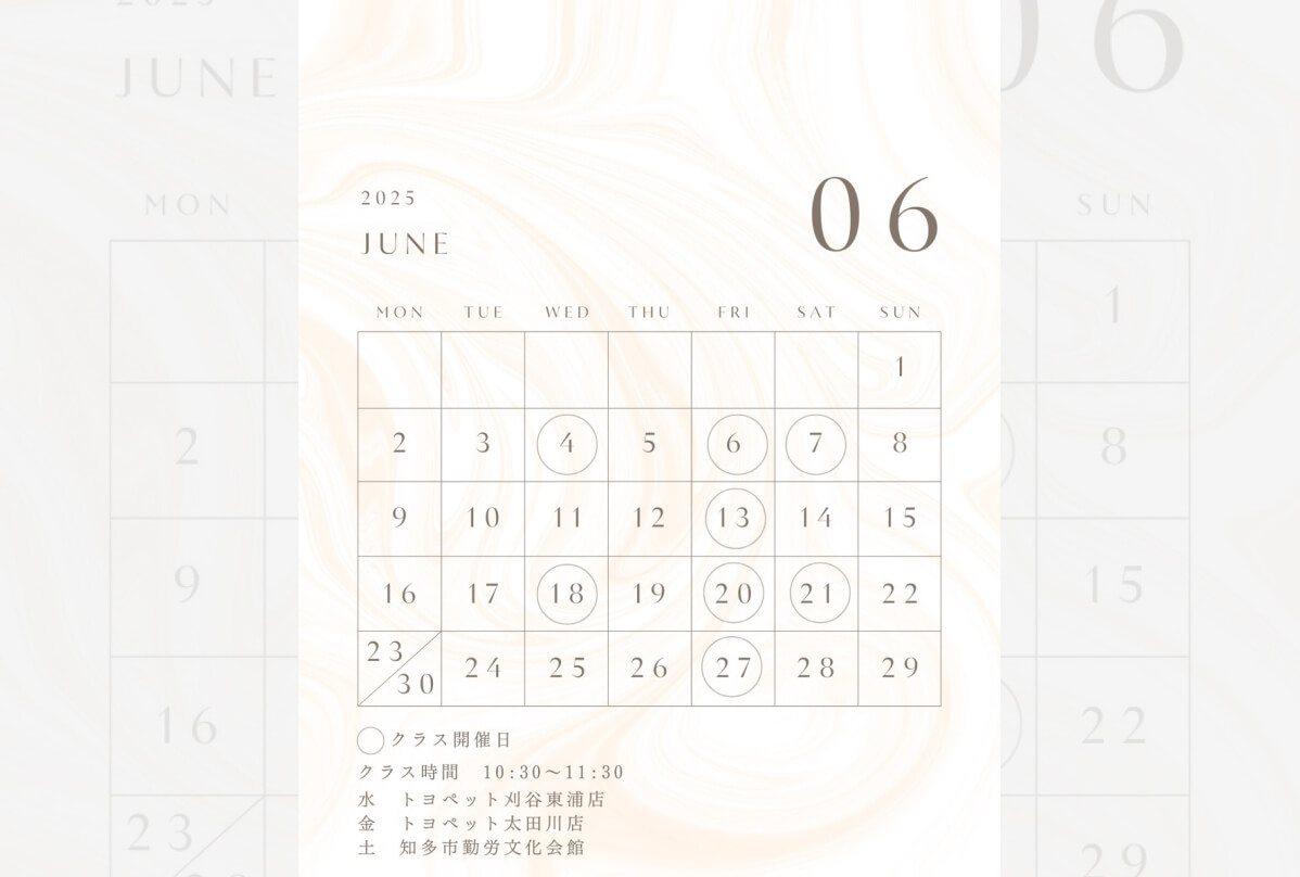 6月のスケジュールを公開しました